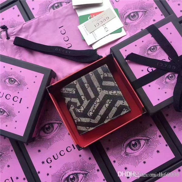 

with box 2020 men leather classic luxurys wallet casual short designers card holder holder pocket fashion wallets men wallet,0016, Red;black