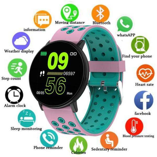 

100pcs w8 smart watch for samsung watches fitness trackers bracelets women heart rate monitor smartwatch waterproof sport watch for android