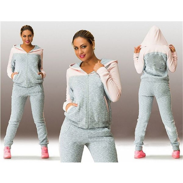 

hooded sweater suit set tracksuits women clothes sportswear fitness workout set women clothing 4xl dropshipping, White