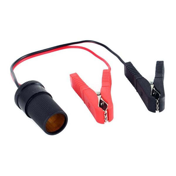 

car battery pump alligator cigarette lighter power socket adapter clamp clip charger cable 12v durable