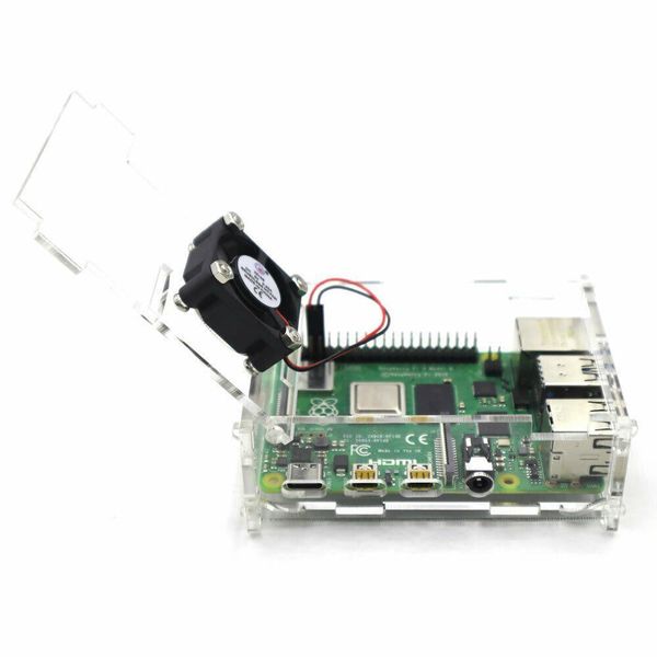 

acrylic case transparent box shell + cpu fan for raspberry pi 4 model b