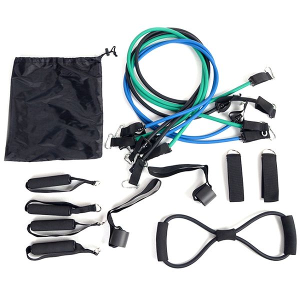

15 pcs resistance band suit yoga expander fitness exercise rubber tube elastic band home training