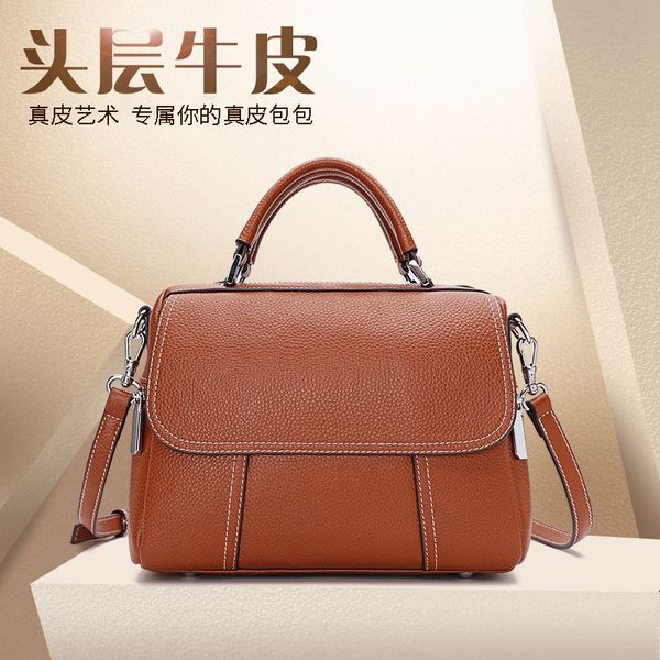 

кожа сумочка девушки 2019 новый руководитель слой коровьей boston bag single shoulder bag наклонная женский