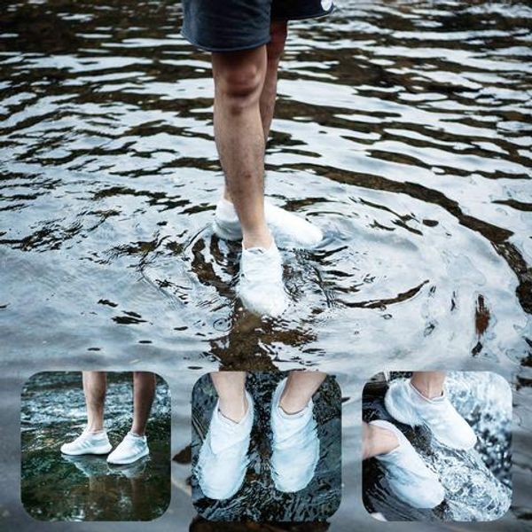 

waterproof shoe covers cycling rain reusable overshoes silicone latex elastic shoe covers protect shoes accessories dust