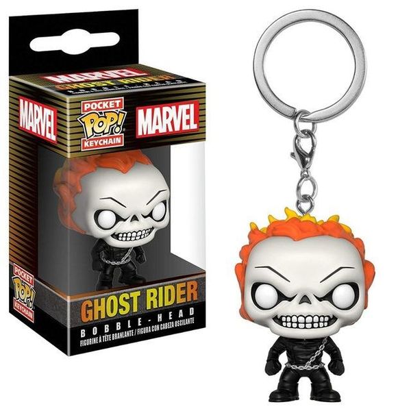 

newsale funko pocket pop keychain -marvel ghost rider vinyl figure keyring with box toy gift good quality pop