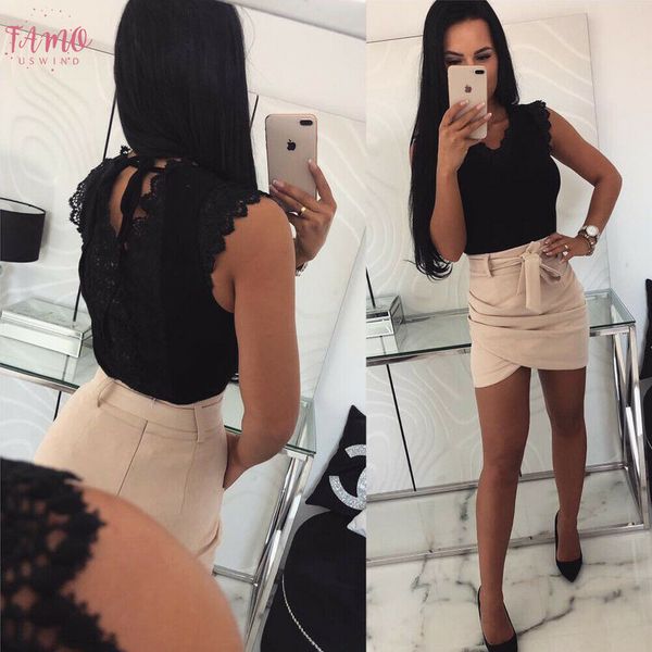 

women summer t shirts slim fit lace short sleeve v neck solid 2 colors casual clothes, White