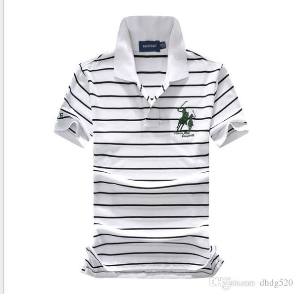 

ralph polos lauren tshirt mens polo shirt outdoor leisure polos cotton striped tee lapel golf polo shirts quality man luxury tees, White;black