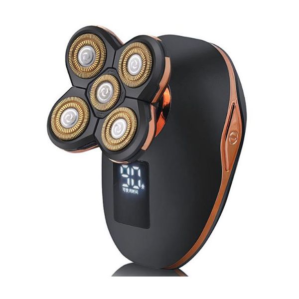 

rechargeable electric shaver five floating blade razor double ring lcd beard trimmer baldhead hair trimmer hair clipper haircut