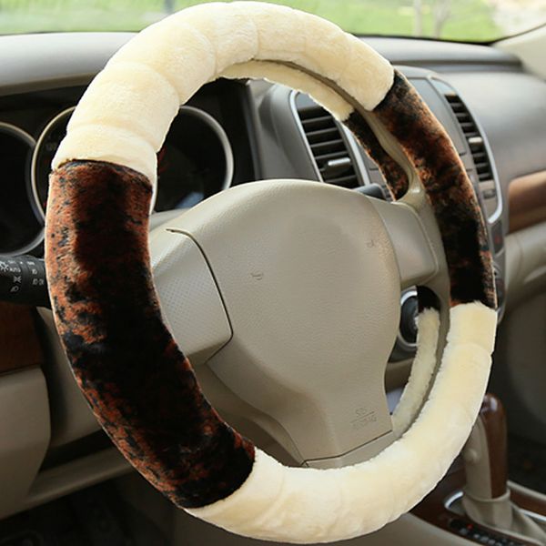 

tospra soft short car steering wheel cover high-density warm plush steering wheel protector cover 38cm