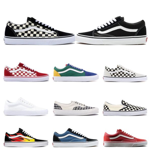 

van original old skool mix checker otw repeat fear of god checkerboard canvas mens sport sneakers fashion casual shoes ing, Black