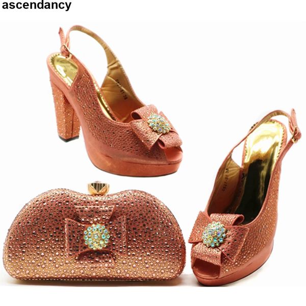 

new arrival shoes and bag set african sets 2020 italian shoe and bag set for party in women nigerian party pumps plus size shoes, Black