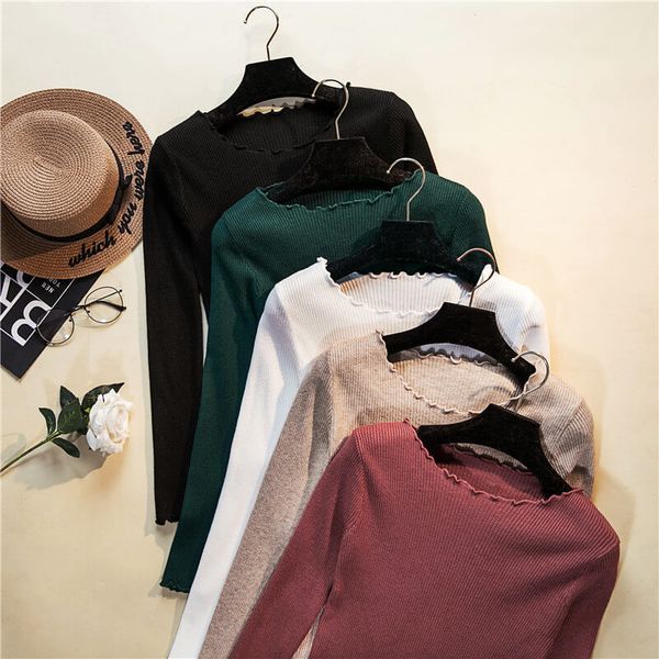 

women's cape jersey winter shirts tight sweaters neck round basically in autumn and, Black