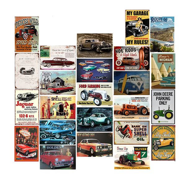 

metal sign classic vintage car trunk tin sign europe style metal plaques garage cafe bar art decoration modern home decors iron paintings