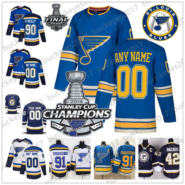 

Cu tom 2019 tanley cup champion t loui blue men women youth kid jer ey any number name blue third white tara enko ryan o 039 reilly b