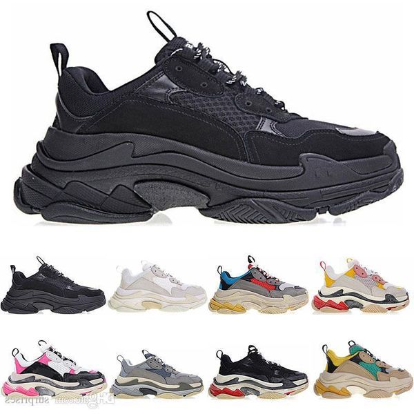 

new designer shoes fashion paris 17fw triple s sneaker luxury casual dad shoes for men s women black pink white ceahp sports size 36-45