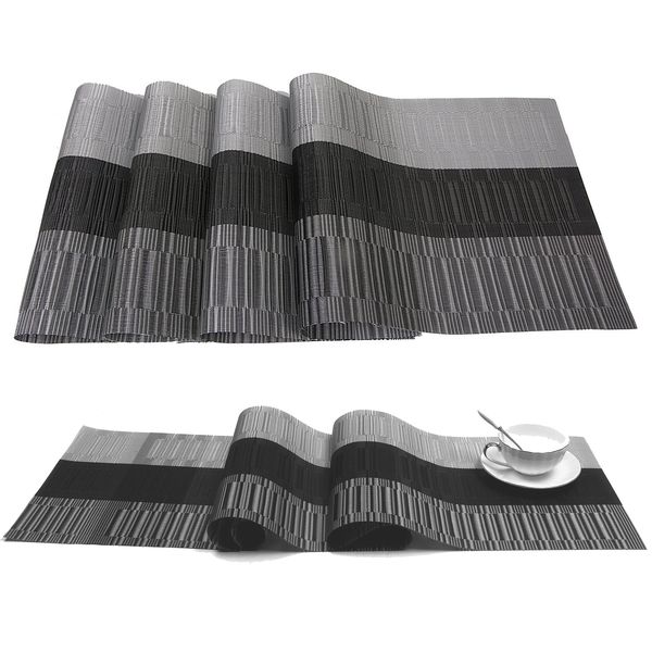 

heatinsulation matplacemat with compatible table runner, crossweave insulation placemat washable table mats set (4pcs placemats+table runner