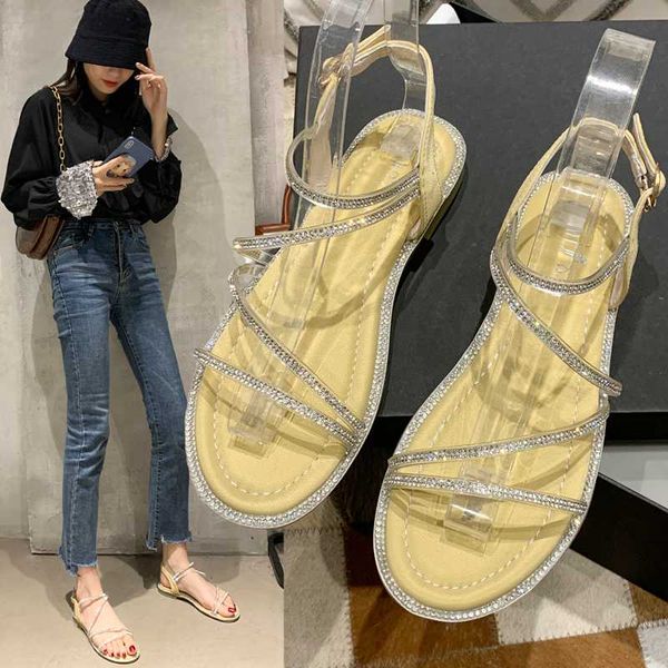 

2020 sandals low-heeled shoes with strap suit female beige clear heels all-match women's woman heeled ladies summer fashion, Black