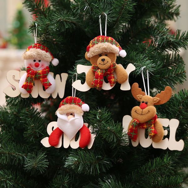 

cute christmas tree decoration pendant santa clause bear snowman elk doll hanging ornaments for home christmas decoration