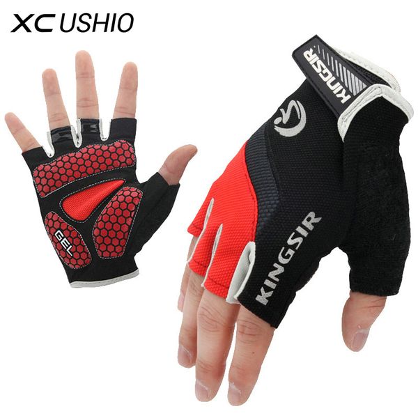 

1 pair outdoor sport gloves summer cycling bike bicycle riding gym fitness half finger gloves shockproof mittens s/m/l/xl/xxl, Black