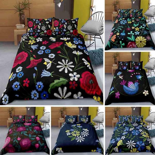 

bedding sets 3d colorful flower printing duvet cover for girl/women comforter bedding sets king  size bed line