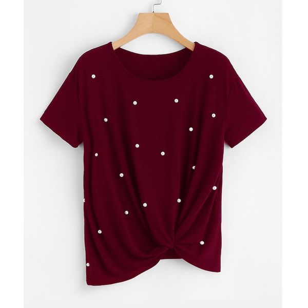 blusas con perlas de moda