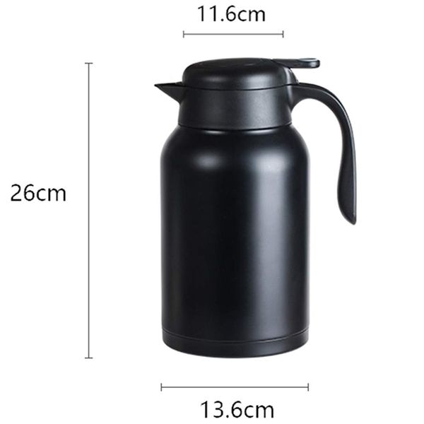 

thermal coffee carafe stainless steel - heavy duty, 24hr lab tested heat retention, 2 liter 68oz insulated coffee thermos, water coffee pots