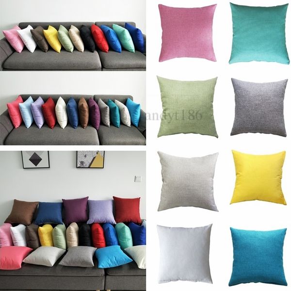 Pillowcase Simple Style Pure Colour Twill Square Cushion Car Sofa