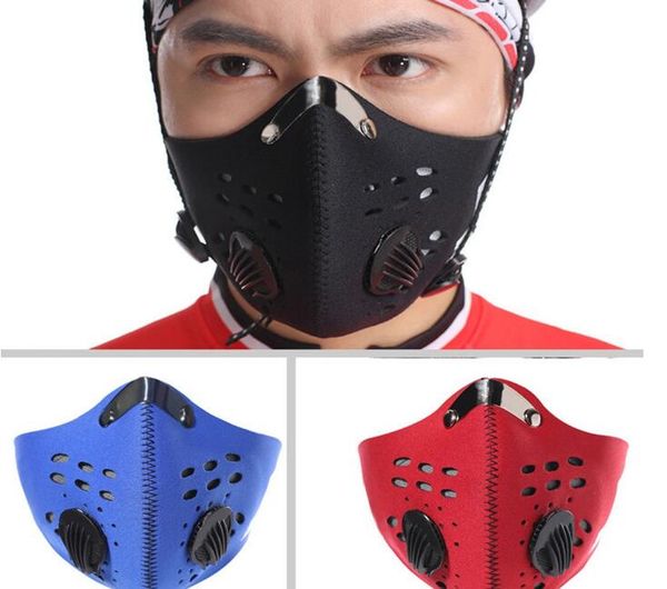 

kn95 biking cycling face sport training mask n95 pm2.5 anti-pollution running mask activated carbon filter washable mask, Black