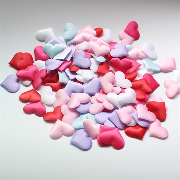 

50pcs/lot diy fabric heart petals artificial flower petals wedding party decorations 2.0cm/3.5cm