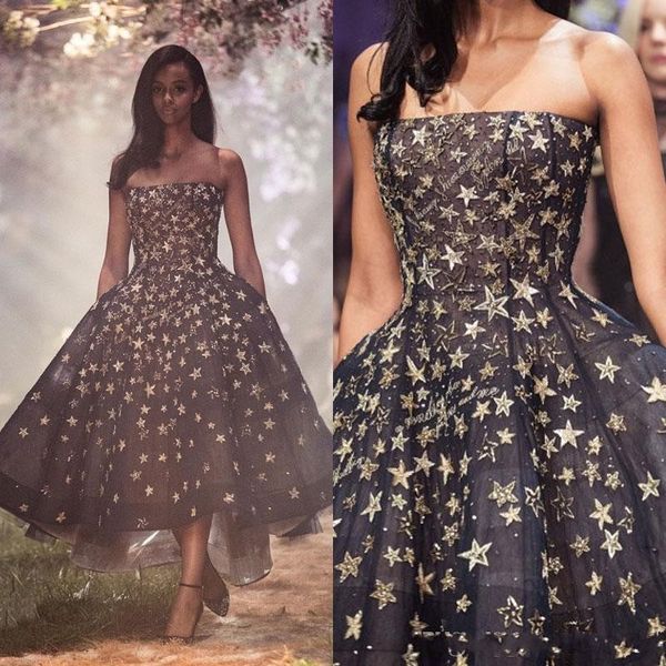 

2019 black evening dresses strapless neck appliqued beads formal prom dress party gowns vestidos de fiesta a line evening dress, Black;red