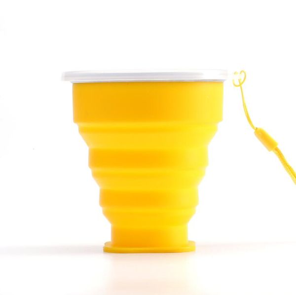 

2019 new 200ml foldable portable colorful silicone cup fp001