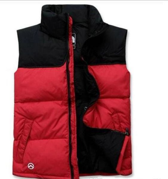 

2019 men down winter down jacket north polartec vest male sports hooded jackets bomber collar with zippers outdoor face coats, Black