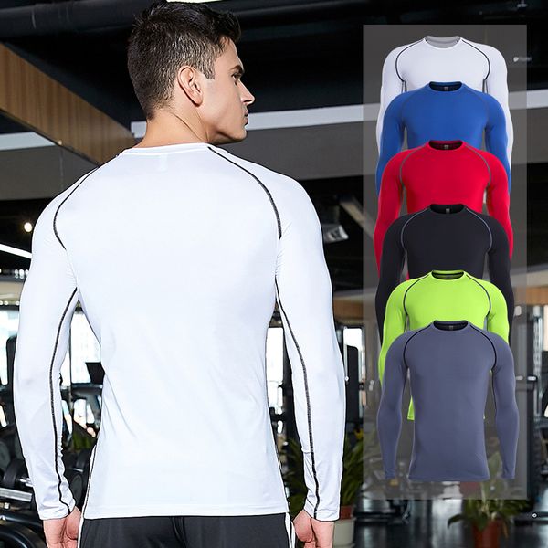 

mens clothes muscleguys bodybuilding spring autumn new long sleeve t shirt men branclotd gym, Black;blue
