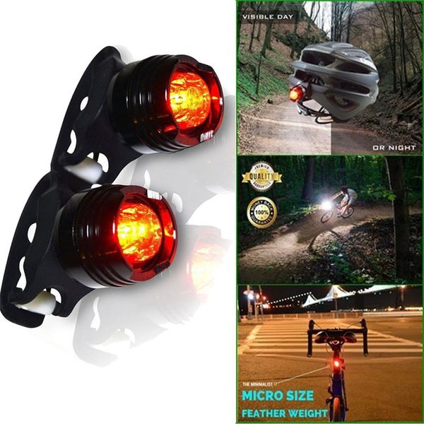 

2 pcs bicycle light set bicycle red led rear light 3 modes waterproof tail lamp black included cr2032 lithium batteries #2s03