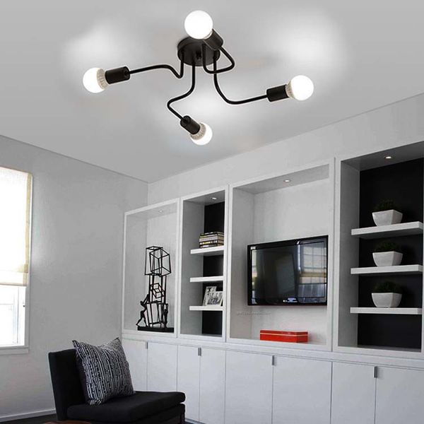 2020 Multiple Rod Wrought Iron Ceiling Lights For Living Room