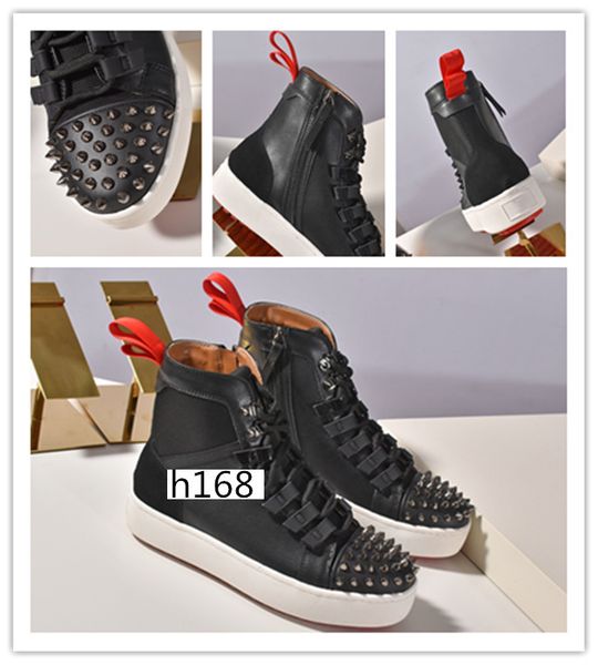 

wholesale new krystal spike sock donna flat neoprene sneakers luxury mens red bottoms shoes womens rivet spiky sock junior size 37, Black