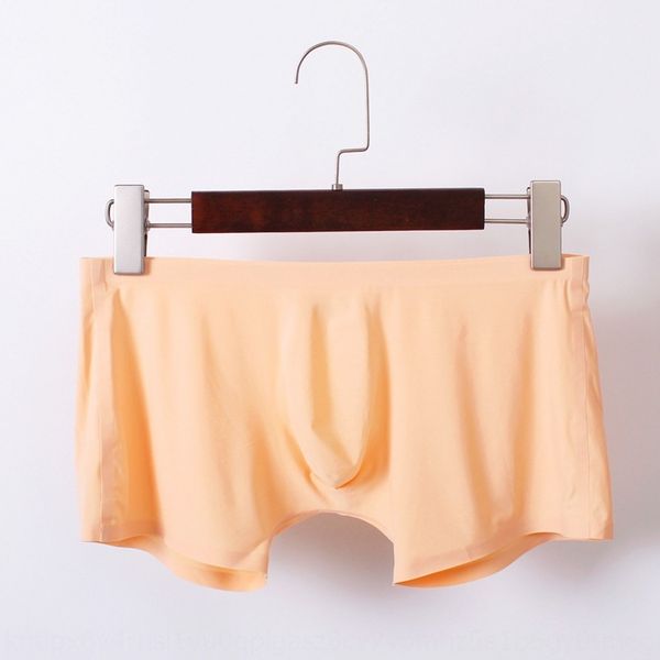 

men's ice silk seamless underwear low waist underwear flat angle translucent ultra thin breathable, Black;white