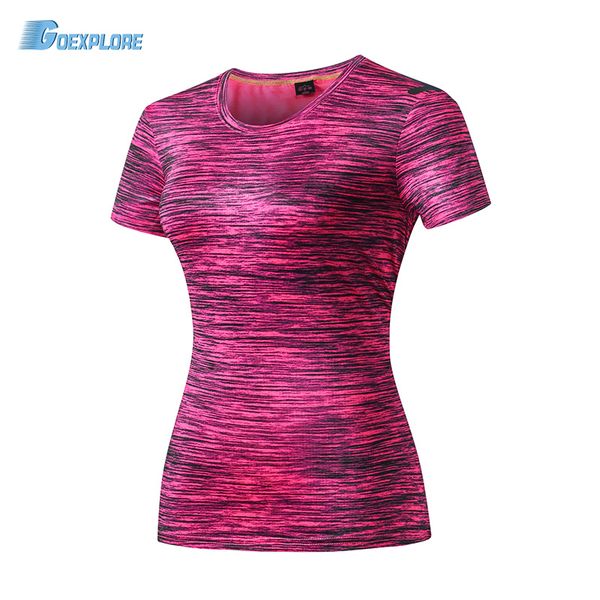 

goexplore quick dry t-shirt women yoga fitness running jogging gym sweat breathable exercises short sleeve sports t shirt top, Gray;blue