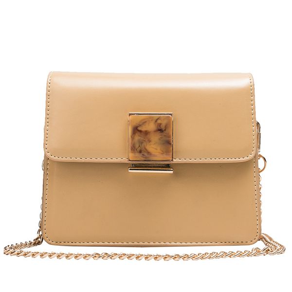 

2019 new fashion female messenger square bag pu leather women's handbag lock chain shoulder bags