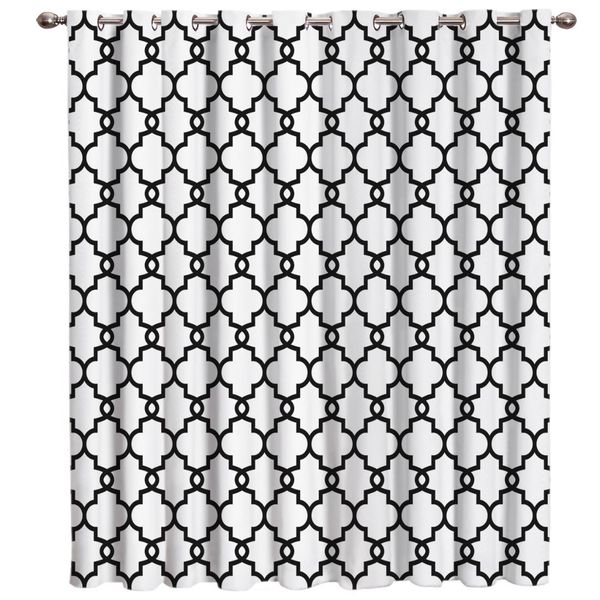 

classic moroccan geometric checks white window curtains dark window blinds living room bathroom blackout bedroom drapes fabric