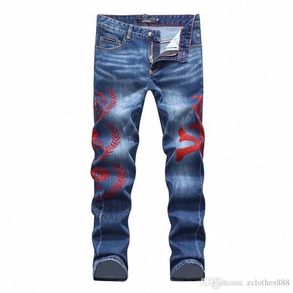

2020 new mens designer jeans ripped luxury fashion casual brand hip hop high street luxury fashion mens jeans, Blue