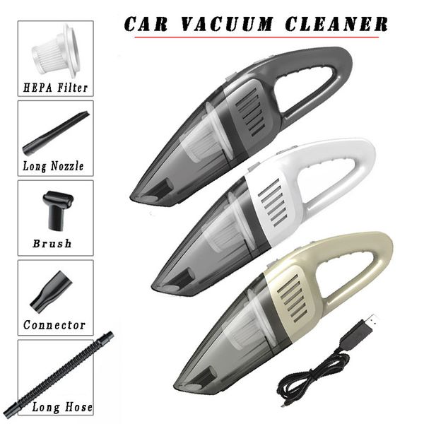 

car vacuum cleaner wireless portable dc 12v usb cordless 6000pa strong power suction for car home office handheld auto wet&dry