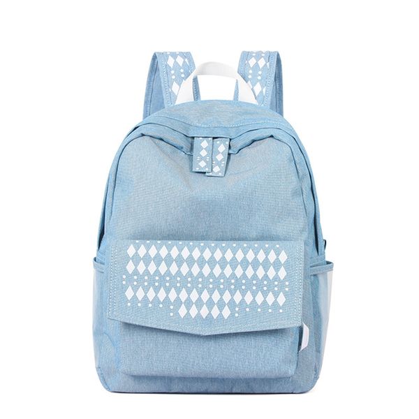 

2019 new cowboy canvas woman backpack double zipper school bag big capacity national style girl backpacks