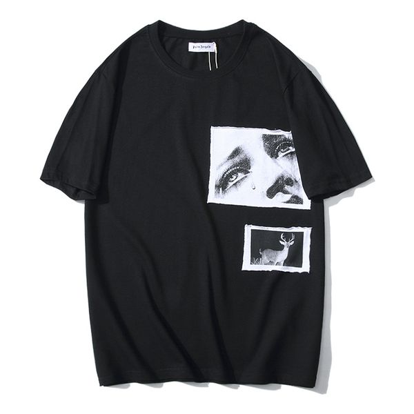 

20ss/palm men luxury tshirt designer fashion tide women brand tshirts vintage t-shirts embroidery logo print cotton size -xxl, White;black