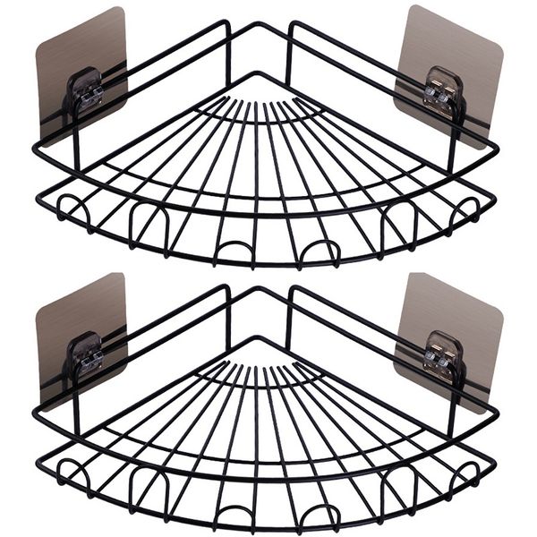 

corner shower caddy shower shelf bathroom organizer ,no drilling adhesive wall mounted bathroom shelf, rustproof,2 pack