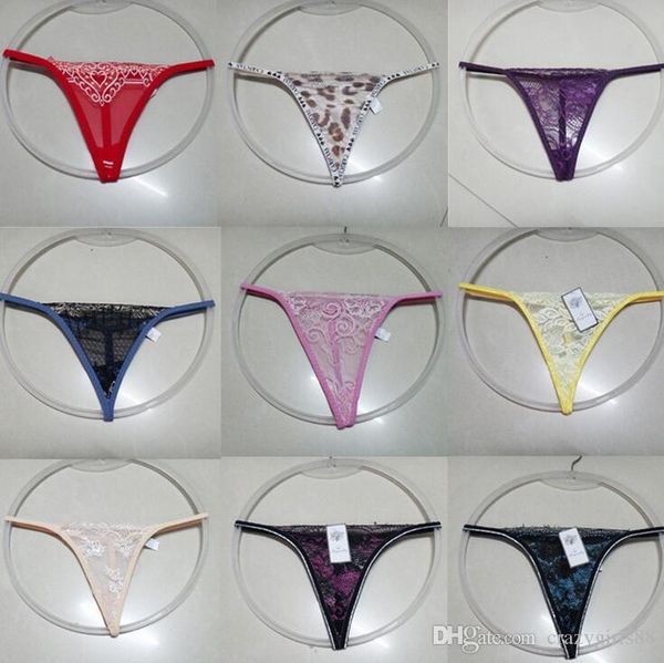 

womens lace panties t back underwear women net yarn transparent g-string thongs lingerie, Black;pink