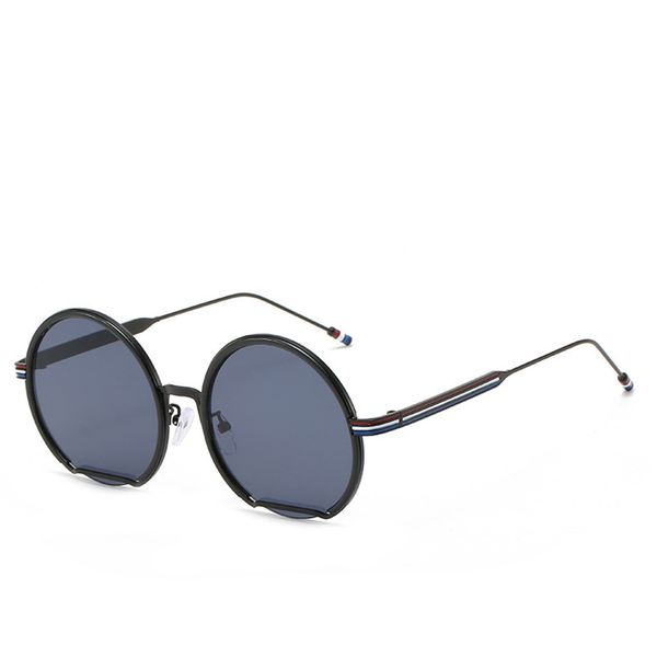 

wholesale-new round frame fashion sunglasses multi ladies sunglasses with tinted color lens uv400, Black