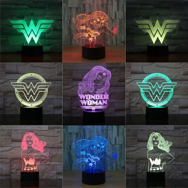 

3d acrylic led night light touch 7 color changing desk table lamp party decorative light christmas gift
