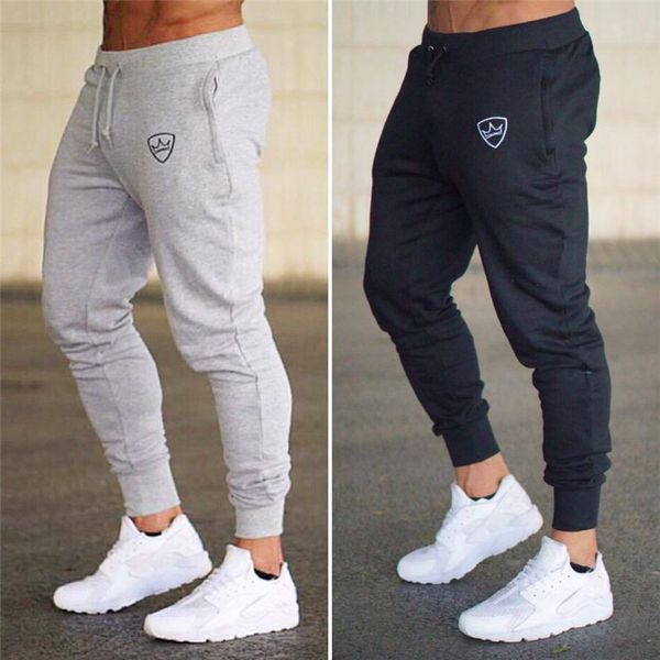 

new jogging pants men sport sweatpants running pants gym men joggers cotton trackpants slim fit bodybuilding trouser, Black