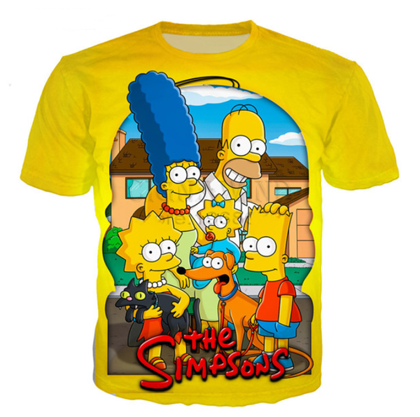 

2019 cartoon character simpson t shirt men women funny 3d print summer short sleeve o neck crewneck casual a241, White;black